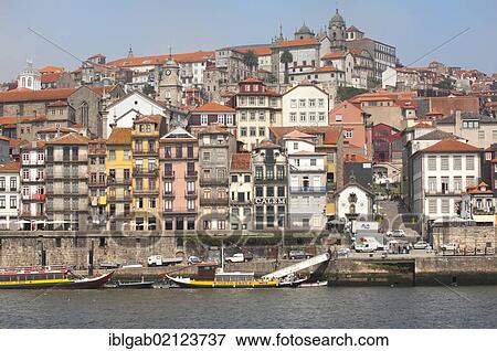 Stock Photo - Ribeira district, Porto, Unesco World Heritage Site, Portugal, Europe. Fotosearch