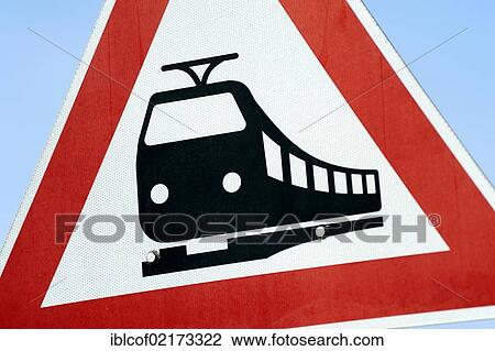 Road Sign Level Crossing Without Gate Or Barrier Ahead Give Priority To Rail Vehicles Stock Image Iblcof Fotosearch