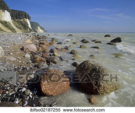 Rocky beach and chalk cliffs, Jasmund National Park, Ruegen, Rugia, Mecklenburg-Western Pomerania, Baltic Sea, Germany, Europe View Large Photo Image Stock Photography - Rocky beach and chalk cliffs, Jasmund National Park, Ruegen, Rugia, Mecklenburg-Western Pomerania, Baltic Sea, Germany, Europe. Fotosearch