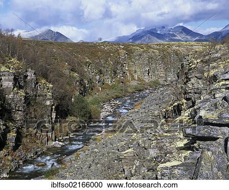 Stock Image - Rocky landscape at the Store Ula river near Mysusæter, Mysuseter, Rondane National Park, Norway, Scandinavia, Europe. Fotosearch