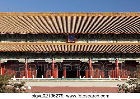 Roof detail of Duanmen Gate, the southern entrance to the Forbidden City, Beijing, China, Asia View Large Photo Image Stock Photo - Roof detail of Duanmen Gate, the southern entrance to the Forbidden City, Beijing, China, Asia. Fotosearch