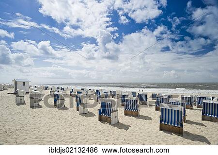 Roofed wicker beach chairs, Westerland, Sylt, Schleswig-Holstein, Germany, Europe View Large Photo Image Stock Photograph - Roofed wicker beach chairs, Westerland, Sylt, Schleswig-Holstein, Germany, Europe. Fotosearch
