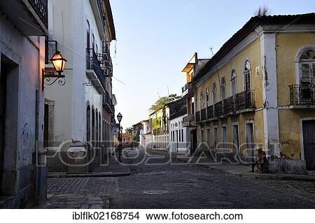 Picture - Row of houses in the town centre of Sao Luis, UNESCO World Heritage Site, Maranhao, Brazil, South America. Fotosearch