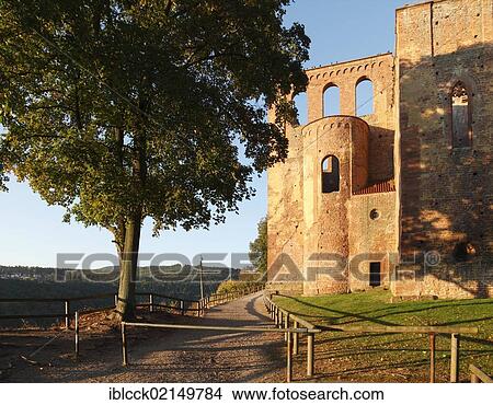 Picture - Ruins of the Romanesque basilica of the monastery of Limburg an der Haardt, a former Benedictine abbey, Bad Durkheim, Pfalz Forest, Rhineland-Palatinate, Germany, Europe. Fotosearch