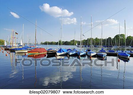 Sailboats on the Alster, Hamburg, Germany, Europe View Large Photo Image Stock Photo - Sailboats on the Alster, Hamburg, Germany, Europe. Fotosearch