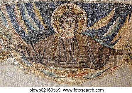 Stock Photo - Saint with outstretched arms, Byzantine mosaic, Basilica of Euphrasius, old town, Porec, Istria, Croatia, Europe. Fotosearch