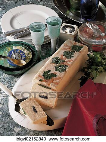Stock Image - Salmon mousse with caviar, Norway, Europe. Fotosearch