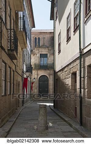 Stock Photo - Santa Maria Street, Guimaraes, Unesco World Heritage Site, Minho province, Portugal, Europe. Fotosearch
