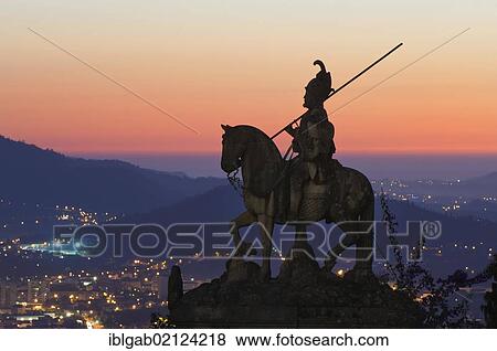 Sao Longuinhos equestrian statue at sunset, Bom Jesus do Monte Sanctuary, Braga, Minho, Portugal, Europe View Large Photo Image Stock Photo - Sao Longuinhos equestrian statue at sunset, Bom Jesus do Monte Sanctuary, Braga, Minho, Portugal, Europe. Fotosearch