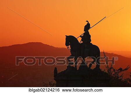 Sao Longuinhos equestrian statue at sunset, Bom Jesus do Monte Sanctuary, Braga, Minho, Portugal, Europe View Large Photo Image Stock Photograph - Sao Longuinhos equestrian statue at sunset, Bom Jesus do Monte Sanctuary, Braga, Minho, Portugal, Europe. Fotosearch