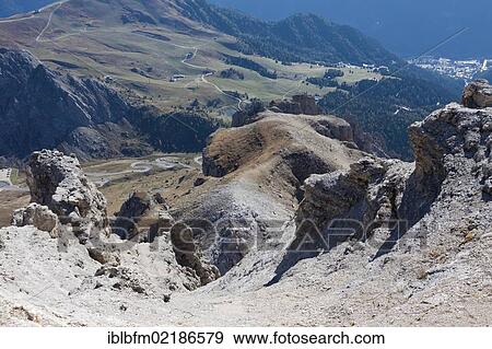 Sass Pordoi Mountain, Dolomites, Italy, Europe View Large Photo Image Stock Photo - Sass Pordoi Mountain, Dolomites, Italy, Europe. Fotosearch