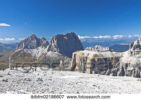Sass Pordoi Mountain, Dolomites, Italy, Europe View Large Photo Image Stock Photo - Sass Pordoi Mountain, Dolomites, Italy, Europe. Fotosearch
