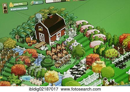Screenshot of Farmville, the farming simulation social network game by Zynga View Large Photo Image Stock Photo - Screenshot of Farmville, the farming simulation social network game by Zynga. Fotosearch