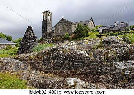 Sculpture park in front of St. Michael's Church, Sneem, Ring of Kerry, County Kerry, Ireland, Europe View Large Photo Image Stock Photography - Sculpture park in front of St. Michael's Church, Sneem, Ring of Kerry, County Kerry, Ireland, Europe. Fotosearch