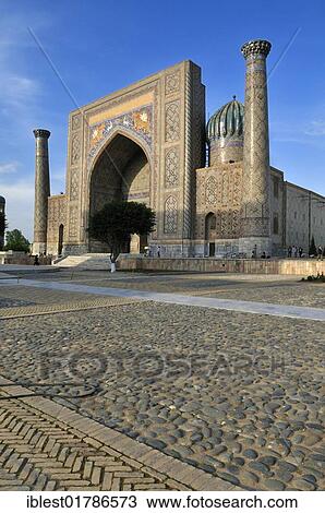 Sher Dor Madrasah, Registan Square in Samarkand, Unesco World Heritage Site, Silk Road, Uzbekistan, Central Asia, Asia View Large Photo Image Stock Image - Sher Dor Madrasah, Registan Square in Samarkand, Unesco World Heritage Site, Silk Road, Uzbekistan, Central Asia, Asia. Fotosearch