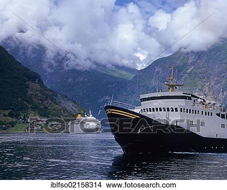Ships in Geirangerfjord, UNESCO World Natural Heritage Site, Møre og Romsdal, Norway, Scandinavia, Europe View Large Photo Image Picture - Ships in Geirangerfjord, UNESCO World Natural Heritage Site, Møre og Romsdal, Norway, Scandinavia, Europe. Fotosearch