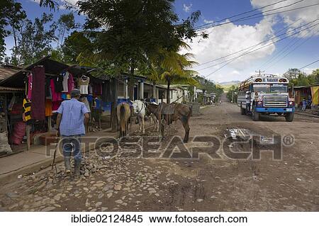 Shops along the main road, village El Naranjo in the northeastern uplands, Nicaragua, Central America, North America View Large Photo Image Stock Photography - Shops along the main road, village El Naranjo in the northeastern uplands, Nicaragua, Central America, North America. Fotosearch