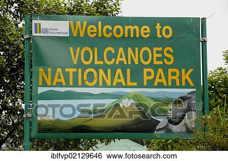 Sign at the entrance to the Volcanoes National Park, Parc National des Volcans, Rwanda, Africa View Large Photo Image Stock Photograph - Sign at the entrance to the Volcanoes National Park, Parc National des Volcans, Rwanda, Africa. Fotosearch