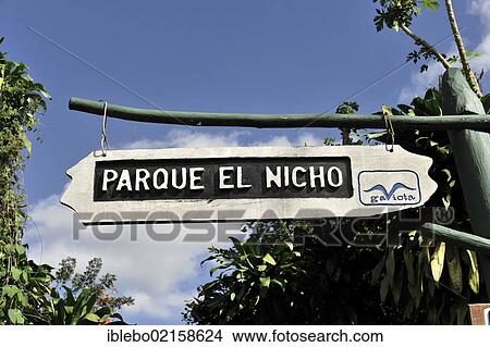Sign "Parque el Nicho" natural park with waterfalls, near Cienfuegos, Trinidad, Cienfuegos, Cuba, Greater Antilles, Caribbean, Central America, America, North America View Large Photo Image Picture - Sign "Parque el Nicho" natural park with waterfalls, near Cienfuegos, Trinidad, Cienfuegos, Cuba, Greater Antilles, Caribbean, Central America, America, North America. Fotosearch
