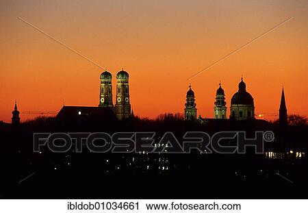 Skyline of Munich, Frauenkirche Church and Theatinerkirche Church, Munich, Bavaria, Germany, Europe View Large Photo Image Stock Image - Skyline of Munich, Frauenkirche Church and Theatinerkirche Church, Munich, Bavaria, Germany, Europe. Fotosearch