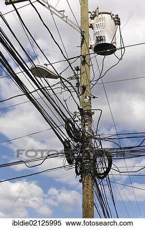 Snarled cables on a street lamp, León, Nicaragua, Central America, North America View Large Photo Image Stock Photography - Snarled cables on a street lamp, León, Nicaragua, Central America, North America. Fotosearch