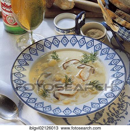 South Bohemian mushroom soup, Czech Republic, Europe View Large Photo Image Stock Image - South Bohemian mushroom soup, Czech Republic, Europe. Fotosearch