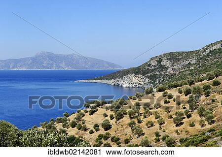 Southwest coast with the End of the World Taverna, near Marathokampos, Samos Island, Aegean Sea, southern Sporades islands, Greece, Europe View Large Photo Image Stock Image - Southwest coast with the End of the World Taverna, near Marathokampos, Samos Island, Aegean Sea, southern Sporades islands, Greece, Europe. Fotosearch