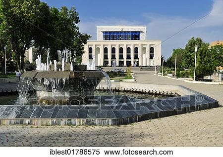 Sovjet style Opera House, Samarkand, Silk Road, Uzbekistan, Central Asia, Asia View Large Photo Image Stock Photography - Sovjet style Opera House, Samarkand, Silk Road, Uzbekistan, Central Asia, Asia. Fotosearch
