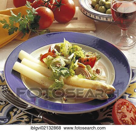 Spanish tuna salad with asparagus, Spain, Europe View Large Photo Image Stock Photo - Spanish tuna salad with asparagus, Spain, Europe. Fotosearch