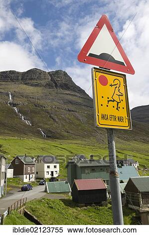 Speed hump warning sign, Caution Children sign, Faroe Islands, island group in the North Atlantic, Denmark, Northern Europe, Europe View Large Photo Image Stock Photography - Speed hump warning sign, Caution Children sign, Faroe Islands, island group in the North Atlantic, Denmark, Northern Europe, Europe. Fotosearch