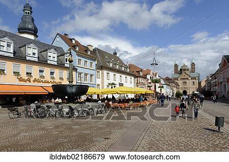 Speyer Cathedral, UNESCO World Heritage Site, with Maximilianstrasse, main street, Speyer, Rhineland-Palatinate, Germany, Europe View Large Photo Image Stock Photo - Speyer Cathedral, UNESCO World Heritage Site, with Maximilianstrasse, main street, Speyer, Rhineland-Palatinate, Germany, Europe. Fotosearch