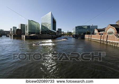 Stock Image - Spiegel publishing house and the Erik-Kontor office building on Ericusspitze, HafenCity district, Hamburg, Germany, Europe. Fotosearch