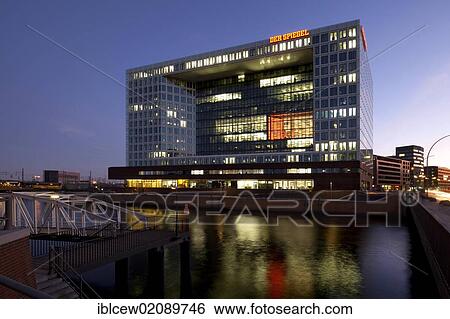 Stock Photograph - Spiegel publishing house on Ericusspitze, HafenCity district, Hamburg, Germany, Europe. Fotosearch