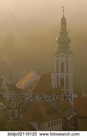 St. Jost church in thick morning fog, Č eský, Cesky Krumlov, Jihoč eský, Jihocesky kraj, South Bohemia, Czech Republic, Europe View Large Photo Image Stock Image - St. Jost church in thick morning fog, Č eský, Cesky Krumlov, Jihoč eský, Jihocesky kraj, South Bohemia, Czech Republic, Europe. Fotosearch