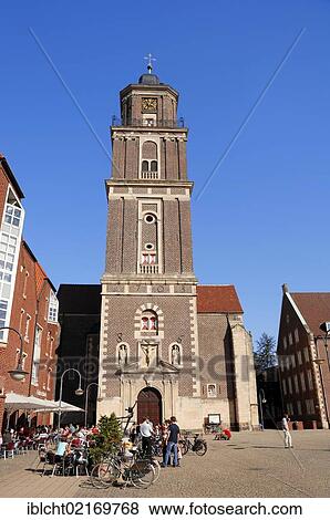 Stock Photo - St. Lamberti Church, Coesfeld, Muensterland, North Rhine-Westphalia, Germany, PublicGround, Europe. Fotosearch