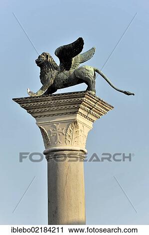 St. Mark's lion on a pillar, St. Mark's Square, Venice, Veneto, Italy, Europe View Large Photo Image Stock Image - St. Mark's lion on a pillar, St. Mark's Square, Venice, Veneto, Italy, Europe. Fotosearch