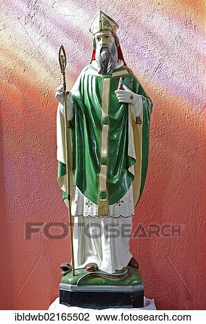 St. Patrick of Ireland, saint figure, Catholic Church of St. Declan, Ardmore, County Waterford, Ireland, Europe View Large Photo Image Stock Image - St. Patrick of Ireland, saint figure, Catholic Church of St. Declan, Ardmore, County Waterford, Ireland, Europe. Fotosearch