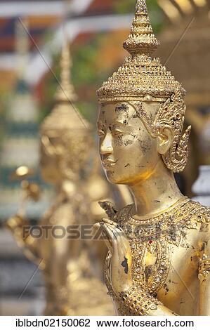 Stock Image - Statue of Kinnon, at Wat Phra Kaeo, Wat Phra Kaew, the Royal Grand Palace, Bangkok, Thailand, Asia. Fotosearch