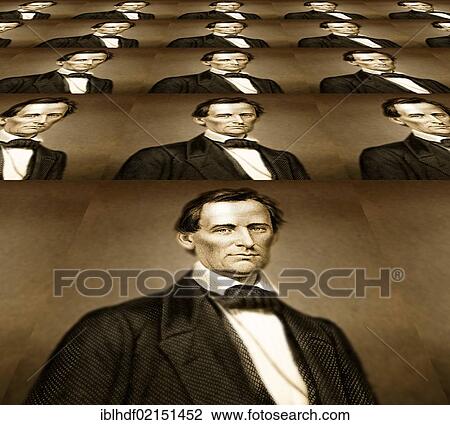 Stock Image - Steel engraving from the 19th Century, digitally processed, portrait of Abraham Lincoln, 1809 - 1865, President of the United States of America from 1861 to 1865. Fotosearch
