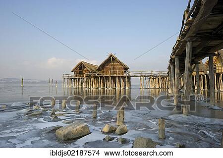 Stilt houses, Unteruhldingen on Lake Constance, Baden-Wuerttemberg, Germany, Europe View Large Photo Image Picture - Stilt houses, Unteruhldingen on Lake Constance, Baden-Wuerttemberg, Germany, Europe. Fotosearch