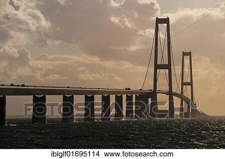 Store Belt, Great Belt Bridge, Nyborg, Korsor, South Denmark, Denmark, Europe View Large Photo Image Picture - Store Belt, Great Belt Bridge, Nyborg, Korsor, South Denmark, Denmark, Europe. Fotosearch