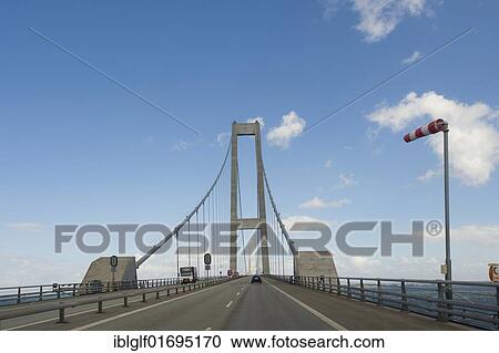 Stock Image - Store Belt, Great Belt Bridge, Nyborg, Korsor, South Denmark, Denmark, Europe. Fotosearch