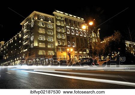 Street scene in front of an illuminated building, historic city centre of Baku, UNESCO World Heritage Site, Azerbaijan, Caucasus, Middle East, Asia View Large Photo Image Stock Image - Street scene in front of an illuminated building, historic city centre of Baku, UNESCO World Heritage Site, Azerbaijan, Caucasus, Middle East, Asia. Fotosearch