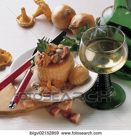 Stuffed mushroom vol-au-vent, Germany, Europe View Large Photo Image Stock Photo - Stuffed mushroom vol-au-vent, Germany, Europe. Fotosearch