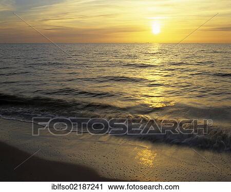 Sunset over the Baltic Sea, western beach, Darss peninsula, Western Pomerania Lagoon Area National Park, Mecklenburg-Western Pomerania, Baltic Sea, Germany, Europe View Large Photo Image Stock Image - Sunset over the Baltic Sea, western beach, Darss peninsula, Western Pomerania Lagoon Area National Park, Mecklenburg-Western Pomerania, Baltic Sea, Germany, Europe. Fotosearch