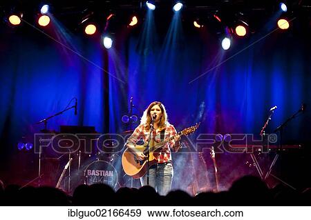 Stock Photo - Swiss singer Nadja Limacher, alias Anna Mae, performing live in the Schueuer concert hall, Lucerne, Switzerland, Europe. Fotosearch