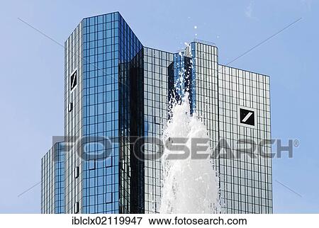 Symbolic image for bubbling up profits, fountain in front of the headquarters of Deutsche Bank, Deutsche Bank Tower, Frankfurt am Main, Hesse, Germany, Europe View Large Photo Image Stock Photo - Symbolic image for bubbling up profits, fountain in front of the headquarters of Deutsche Bank, Deutsche Bank Tower, Frankfurt am Main, Hesse, Germany, Europe. Fotosearch