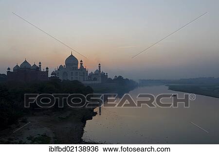 Taj Mahal, UNESCO World Heritage, and river Yamuna, at sunset, Agra, Uttar Pradesh, India, Asia View Large Photo Image Stock Photograph - Taj Mahal, UNESCO World Heritage, and river Yamuna, at sunset, Agra, Uttar Pradesh, India, Asia. Fotosearch