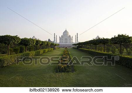 Stock Photograph - Taj Mahal, UNESCO World Heritage, seen across the river Yamuna, Agra, Uttar Pradesh, India, Asia. Fotosearch