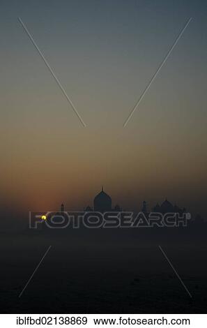 Stock Photo - Taj Mahal, UNESCO World Heritage Site, at sunset, Agra, Uttar Pradesh, India, Asia. Fotosearch